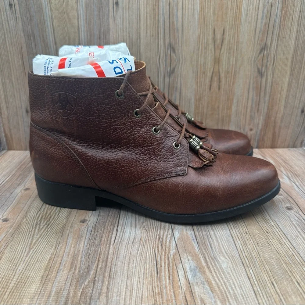 Ariat Brown Leather Lace Up Ankle Boots Womens Size 8.5